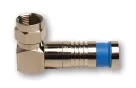 Platinum Tools - 18003 - F-Type Nickel Right Angle SealSmart Coaxial Compression Connectors RG 6 Quad Blue (3pc Clamshell)