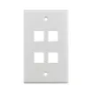 Simply 45 - S45-3204W - 4 Port White Keystone Wall Plate, Standard, Single Gang, UL - 1EA/BAG