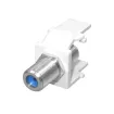 Simply 45 - S45-3209W-25 - F-Connector (3Ghz) Keystone Snap-In Inserts, Female-to-Female, Gold Plated, UL - 1EA/Bag, 25/Pack