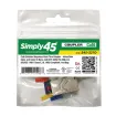 Simply 45 - S45-3270-25 - Cat6 STP Keystone Feed-Thru Coupler - w/6-Color Snap-On ID Bars Included. 1ea/Bag, 25/Pack