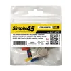 Simply 45 - S45-3275-25 - 10G STP Keystone Feed-Thru Coupler - w/6-Color Snap-On ID Bars Included. 1ea/Bag, 25/Pack