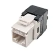 Simply 45 - S45-3500W-25 - Cat5e UTP 180° White Keystone Jack, Toolless, Dust Cover, w/6-Color Snap-On ID Bars Included. 1ea/Bag, 25/Pack