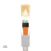 Simply 45 - S45-1155 - Standard Cat7a/7/6a Shielded External Ground RJ45 Modular Plugs with Bar45 Orange Tint, Hi/Lo Stagger - 50pcs/Jar