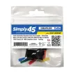 Simply 45 - S45-3250B - Cat5E UTP Black Keystone Feed-Thru Coupler - w/6-Color Snap-On ID Bars Included. 1ea/bag