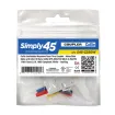 Simply 45 - S45-3250W - Cat5E UTP White Keystone Feed-Thru Coupler - w/6-Color Snap-On ID Bars Included. 1ea/bag