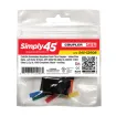 Simply 45 - S45-3260B - Cat6 UTP Black Keystone Feed-Thru Coupler - w/6-Color Snap-On ID Bars Included. 1ea/bag