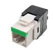 Simply 45 - S45-3500W-25 - Cat5e UTP 180° White Keystone Jack, Toolless, Dust Cover, w/6-Color Snap-On ID Bars Included. 1ea/Bag, 25/Pack