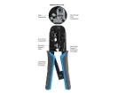 Jonard Tools - UC-4569 - 6-In-1 RJ45, RJ11/12 Modular Pass Through Crimping Tool For Cat3, Cat5/5e, And Cat6 Cables