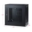 CYBERPOWER - CR12U61003 - 12U 19" Wall Mount Enclosure, 600mm wide, 600mm deep, hex perforated metal door, side panels, locking doors/side panels, black, 132lbs (60kg) loading capacity, 5 year warranty
