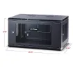 CYBERPOWER - CR6U61003 - 6U 19" Wall Mount Enclosure, 600mm wide, 600mm deep, hex perforated metal door, side panels, locking doors/panels, black, 132lbs (60kg) loading capacity, 5 year warranty