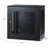 CYBERPOWER - CR9U61003 - 9U 19" Wall Mount Enclosure, 600mm wide, 600mm deep, hex perforated metal door, side panels, locking doors/panels, black, 132lbs (60kg) loading capacity, 5 year warranty