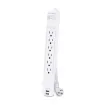 Cyber Power - CSP606U42A - 6-Outlet Surge Protector with 2 USB 2.4A, 900 Joules, 6FT Cord, EMI/RFI Filtering, White