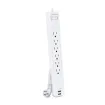 Cyber Power - CSP606U42A - 6-Outlet Surge Protector with 2 USB 2.4A, 900 Joules, 6FT Cord, EMI/RFI Filtering, White