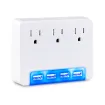 Cyber Power - P3WUH - 3 AC Outlet Wall Tap 125V with 4 USB 3.4A Charging Ports Glow Colors