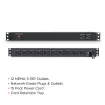 Cyber Power - PDU15B2F10R - 15A (Derated to 12A), 120 V, 50Hz/60Hz, NEMA 5-15P plug, 12 NEMA 5-15R, 1U Rackmount, 15 ft Cord, Limited lifetime warranty