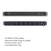 Cyber Power - PDU15B2F8R - 15A (Derated to 12A), 120 V, 50Hz/60Hz, NEMA 5-15P plug, 10 NEMA 5-15R, 1U Rackmount, 15 ft cord, Limited lifetime warranty