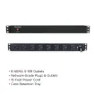 Cyber Power - PDU15B8R - 15A (Derated to 12A), 120 V, 50Hz/60Hz, NEMA 5-15P plug, 8 NEMA 5-15R, 1U Rackmount, 15 ft Cord, Limited lifetime warranty