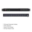 CYBERPOWER - RKBS15S4F12R - 3600 J, 120 V, NEMA 5-15P plug, 16 NEMA 5-15R (4 front, 12 rear), 15 ft cord, Limited lifetime warranty