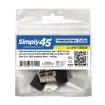 GoSimplyConnect - S45-3590B - Cat5e UTP 90° Black Keystone 110 Style, Dust Cover, IDC Cap, UL Listed - w/6-Color Snap-On ID Bars Included. 1ea/bag
