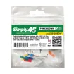 Simply 45 - S45-3690W - Cat6 UTP 90° 10G Rated White Keystone 110 Style, Dust Cover, IDC Cap 1ea/bag