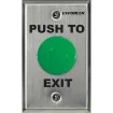 SECO-LARM - SD-7201GC-PEQ - 1½" Green mushroom-cap button. NO/NC contact, rated 5A@125VAC. Stainless-steel, single-gang plate. "PUSH TO EXIT" printed on plate. ETL Listed. Conforms to UL Std. 294