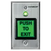 SECO-LARM - SD-7623-GSTQ - Illuminated green 2" square RTE plate with dual-color LED (red or green) and timer (1~180 sec). "PUSH TO EXIT" message can be replaced with included "PRESIONE PARA SALIR" message. NO/NC contact rated 5A@125VAC. 12~24 VDC. E