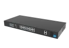 Hanwha - SKY-SW20g-001 - Switch SW20g (16 Port Gigabit PoE+ Switch with 2xUplink and 2xSFP, 802.3af (max 15.4W), 802.3at (max 30W), max power budget 250W, 10/100/1000 Mbps)