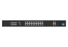 Hanwha - SKY-SW20g-001 - Switch SW20g (16 Port Gigabit PoE+ Switch with 2xUplink and 2xSFP, 802.3af (max 15.4W), 802.3at (max 30W), max power budget 250W, 10/100/1000 Mbps)