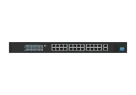 Hanwha - SKY-SW28g-001 - Switch SW28g (24 Port Gigabit PoE+ Switch with 2xUplink and 2xSFP, 802.3af (max 15.4W), 802.3at (max 30W), max power budget 370W, 10/100/1000 Mbps)