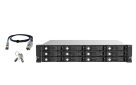 QNAP - TL-R1220Sep-RP-US - 12-bay 2U rackmount SAS 12Gbps JBOD expansion enclosure with SAS expander, 2.5:/3.5" SAS 12Gbps & SAS/SATA 6Gbps drives, 4 x SFF-8644 Mini-SAS HD ports, redundant PSU, without rail kit