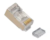 Platinum Tools - 106207C - RJ45 (8P8C) Shielded Cat6 2 pc. Connector w/ Liner, Round Solid, 3-Prong. 50/Clamshell.