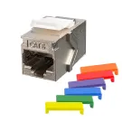 Simply 45 - S45-3270-25 - Cat6 STP Keystone Feed-Thru Coupler - w/6-Color Snap-On ID Bars Included. 1ea/Bag, 25/Pack