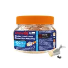 Simply 45 - S45-1155 - Standard Cat7a/7/6a Shielded External Ground RJ45 Modular Plugs with Bar45 Orange Tint, Hi/Lo Stagger - 50pcs/Jar