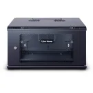 CYBERPOWER - CR6U61003 - 6U 19" Wall Mount Enclosure, 600mm wide, 600mm deep, hex perforated metal door, side panels, locking doors/panels, black, 132lbs (60kg) loading capacity, 5 year warranty
