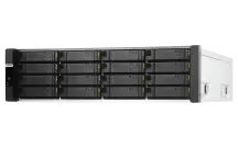 QNAP - ES1686dc-2142IT-128G-US - QNAP 16-Bay Active-Active Dual Controller ZFS NAS and iSCSI/ IP-SAN. 3U, SAS 12G (compatible with SAS 6G), 3 x Gigabit LAN, 4x10GbE(SFP+), 40GbE-ready