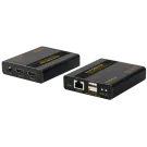 SECO-LARM - MVE-AH1E1-01UQ - 1080p HDMI over single Cat6 Extender with USB 2.0 KVM and Loop-Out. Range up to 230ft (70m). Connect HDMI equipment using low-cost Cat6 UTP cable.