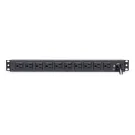 Cyber Power - PDU15B2F10R - 15A (Derated to 12A), 120 V, 50Hz/60Hz, NEMA 5-15P plug, 12 NEMA 5-15R, 1U Rackmount, 15 ft Cord, Limited lifetime warranty