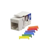 Simply 45 - S45-3690W - Cat6 UTP 90° 10G Rated White Keystone 110 Style, Dust Cover, IDC Cap 1ea/bag