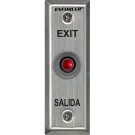 SECO-LARM - SD-7101RAEX1Q - Red pushbutton on stainless-steel, slimline face plate. N.O. (push-to-close) switch, 1A@125VAC. "EXIT" and "SALIDA" printed on plate.