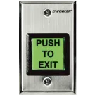 SECO-LARM - SD-7202GC-PTQ - Illuminated green 2" square momentary pushbutton. NO/NC Contact, rated 3A@24VDC. Built-in timer (1~180 sec). Stainless-steel single-gang plate. ETL Listed. Conforms to UL Std. 294