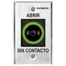 SECO-LARM - SD-927PKC-NSQ - IR No-Touch Request-To-Exit Sensor with Spanish message. Green illuminated ring turns red and 3A relay is triggered when hand is passed in front of the plate. "SALIDA SIN TOCAR" printed on plate. ETL Listed. Conforms to UL