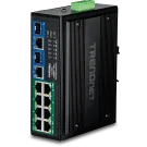 TRENDNET - TI-BG108 - 10-Port Industrial Gigabit 400W PoE++ DIN-Rail Switch