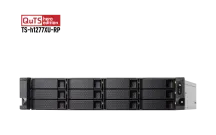 QNAP - TS-h1277XU-RP-3700X-128G-US - QNAP 2U 12-Bay QTS hero NAS, AMD Ryzen 7 3700X 8-core/16-thread 3.4 GHz processor, 128GB DDR4 RAM (max 128GB RAM), 12x 2.5"/3.5" SATA HDD/SSD, 2xGbE LAN, 2 x 10GbE SFP+, 2 x 10GBase-T, USB. 3.1/3.0