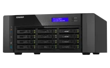 QNAP - TS-h1290FX-7302P-128G-US - QNAP 12-Bay all-flash desktop NAS, AMD EPYC 7302P (up to 3.2GHz), 12 x 2.5" U.2 NVMe/SATA SSD bays, 128GB ECC RAM, 2 x 2.5GbE, 2 x 25GbE SFP28, PCIe Gen4 Expansion Slots