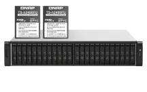 QNAP - TS-h2490FU-7232P-64G-US - QNAP 24-Bay all-flash NAS, NVMe Gen3 x4, AMD EPYC 7232P 3.1GHz, 64GB  RAM, 2 x 2.5GbE LAN, 2 x 25GbE SFP28, iSCSI, RAID 0,1, 5, 6, 10, 5+spare, 6+spare, 10+spare, global hot spare,  PCIe expansion slot x5
