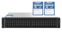 QNAP - TS-h3088XU-RP-W1270-64G-US - QNAP 2U 30-bay 2.5" SATA 6Gbps all-flash NAS, Intel Xeon W-1270 8-core 3.4 GHz (boost up to 5.0 GHz), 64GB DDR4 ECC RAM (up to 128GB), 2 x 25GbE, 4 x 2.5GbE,  PCIe slots, 2 x 550W, USB 3.2 Gen2 10Gbps, HDMI, iSCSI, RAID