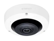 Hanwha - XNF-8010RW - Wisenet X powered by Wisenet 5 network indoor fisheye (white color), 6MP CMOS sensor, 2048x2048 @ 30fps, 1.6mm fixed lens (192°), triple codec H.265/H.264/MJPEG with WiseStream II technology, 120dB WDR, USB port for easy install
