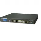 Planet - GS-5220-24PL4XVR - L2+ 24-Port 10/100/1000T 802.3at PoE + 4-Port 10G SFP+ Managed Switch with LCD touch screen