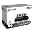 AVYCON - AVK-NL51E4-1T - 5MP Diversity IP Kit with 4 of 5MP IP Turret Cameras and 4CH PoE 4K 4K NVR with 1TB HDD pre-installed, contains AVC-NLE51F28 (4 QTY) and AVR-NSV04P4-1T (1 QTY)