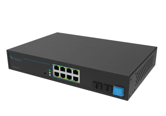 Hanwha - SKY-SW10g-001 - Switch SW10g (8 Port Gigabit PoE+ Switch with 2xSFP, 802.3af (max 15.4W), 802.3at (max 30W), max power budget 125W, 10/100/1000 Mbps)
